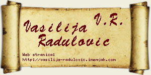 Vasilija Radulović vizit kartica